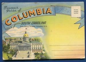 Columbia South Carolina sc #4 linen postcard folder 