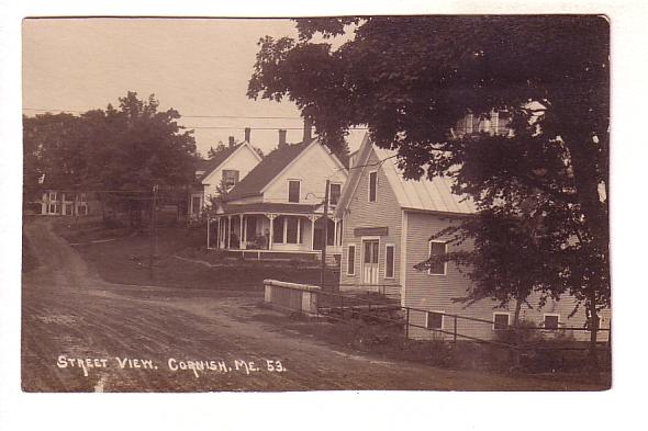 Real Photo, Street View, Cornish Maine, Used.1921