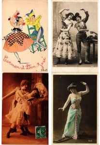 DANCING DANCE, 65 Vintage Postcards Mostly pre-1940 (L6220)