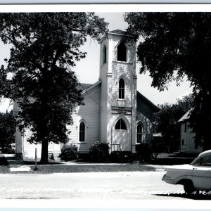 c1950s Rockwell IA RPPC First Congregational Church Real Photo Postcard Vtg A112