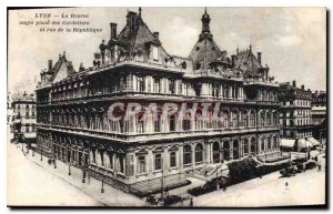 Postcard Old Lyon angle Exchange Place des Cordeliers and Rue de la Republique