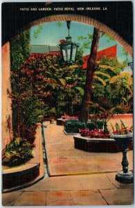 c1940s New Orleans, LA Patio Garden Royal Linen Fine PC Paul Morphy's House A327