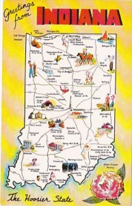 Greetings From Indiana With Map