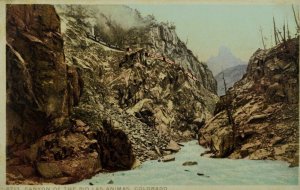 C.1910 Canyon of the Rio Las Animas, Colorado Vintage Postcard P53