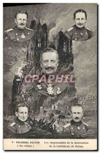 Old Postcard The Army responsible for the destruction of the cathedral of Reims