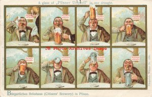 Advertising Postcard, Citizens' Brewery, Pilsen, Pilsner Urquell Beer