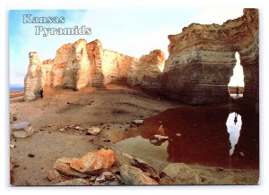 Kansas Pyramids Monument Rock Eye Of The Needle Postcard Continental View Card