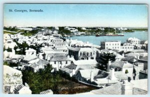 ST. GEORGES, BERMUDA ~ Birdseye View ca 1910s  Postcard