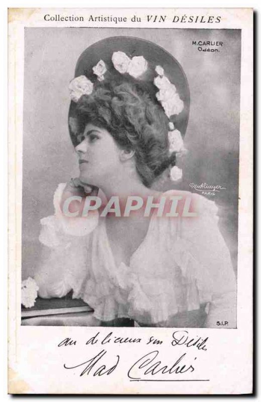 Old Postcard Fantasy Theater Woman Carlier Wine Desiles