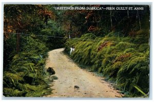 1937 Fern Gully St. Anns Greetings from Jamaica Vintage Posted Postcard