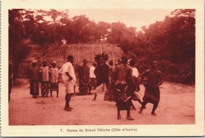 Ivory Coast Danse du Grand Fétiche Natives Côte d’Ivoire Vintage Postcard 03.83 