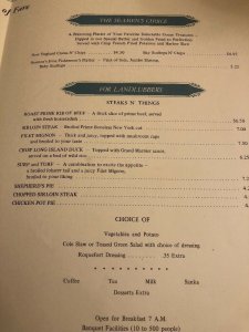 Vintage 60s SEAMAN'S INNE Restaurant Menu Mystic CT Connecticut 