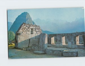 Postcard Temple of the three Windows Machupicchu Peru