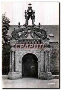Old Postcard Carnac (Morbihan) The portal of the Church of Saint Carnely
