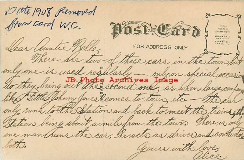 OH, Middletown, Ohio, Horse Drawn Street Car Trolley, Great Information on Back