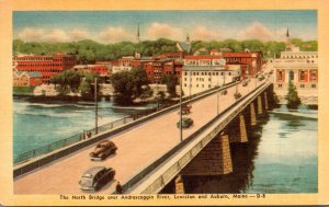 Maine Lewiston North Bridge Over Androscoggin Riner To Auburn Dexter Press