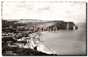 Old Postcard Etretat General view towards the cliffs of downstream