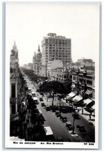 Rio de Janeiro Brazil Postcard Avenue Rio Branco c1950's Vintage RPPC Photo