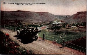 c1915 DENVER CO DENVER MOUNTAIN PARK AUTO HIGHWAY GOLDEN GATEWAY POSTCARD 36-210