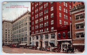 Looking North on Main Street WICHITA Kansas USA 1915 Postcard