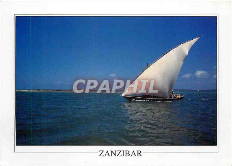 Postcard Modern Fishing Boat at sea Zanzibar Ngalawa