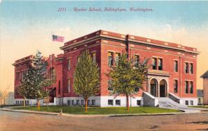 Bellingham Washington~Roeder School~Flag on Side Entrance~c1910 Postcard