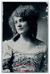 1907 Rita Davis Actress Theater Vaudeville Advertising Middletown CT Postcard