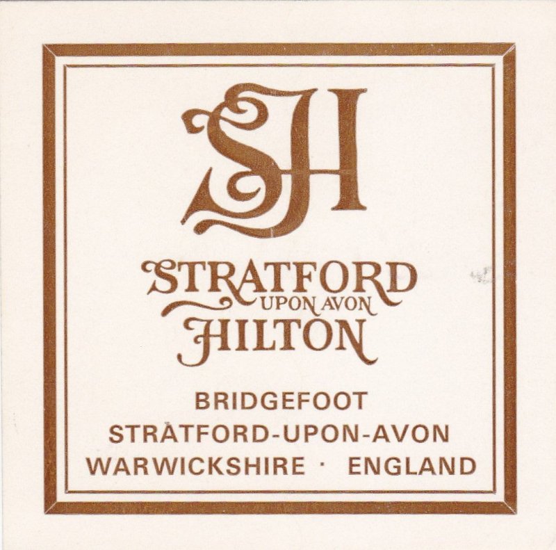 England Stratford-Upon-Avon Hilton Hotel Vintage Luggage Label sk3486