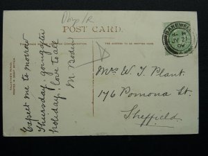 Derbyshire Bakewell ROWSLEY The Peacock Hotel Gardens c1909 Postcard