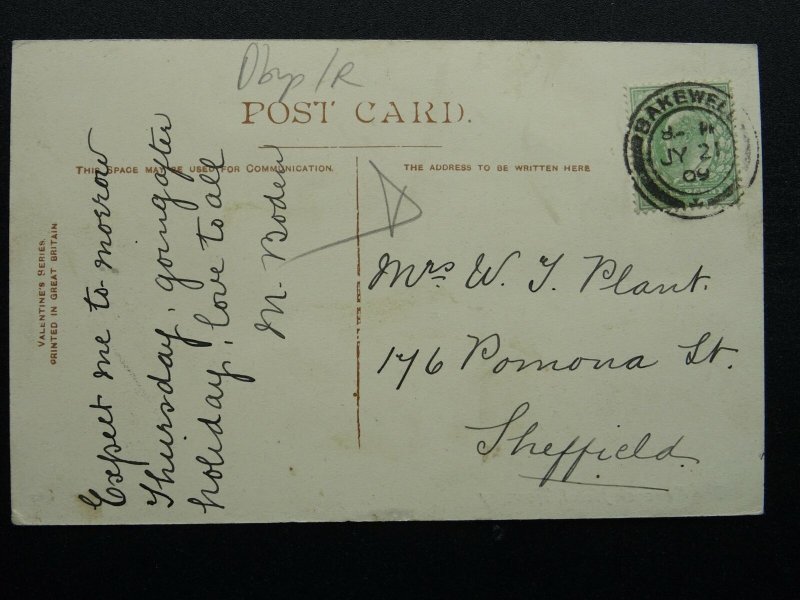 Derbyshire Bakewell ROWSLEY The Peacock Hotel Gardens c1909 Postcard