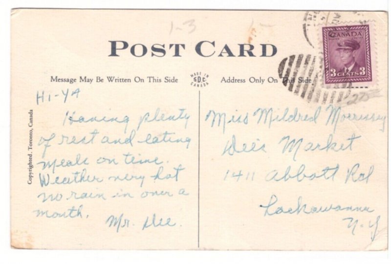 Greetings From Killaloe, Ontario, Canada, Vintage 1948 SDC Postcard