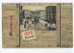 258072 SWITZERLAND GRUSS BASEL Barfusserplatz #1575 Vintage