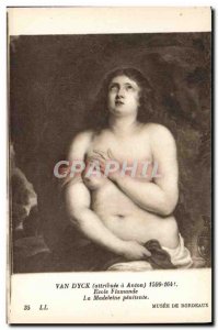 Old Postcard Van Dyck Flemish School La Madeleine penitente Museum of Bordeaux