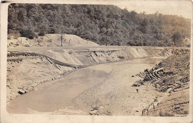 E92/ Salineville Ohio RPPC Postcard Columbiana c1907 Flood Disaster Railroad 13