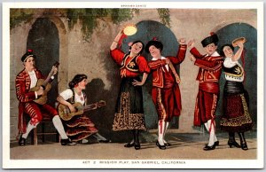 Spanish Dance Act 2 Mission Play San Gabriel California CA Postcard