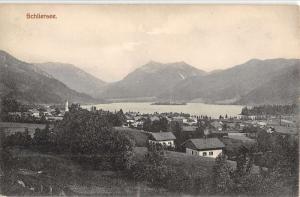 Schliersee Germany Scenic Birdseye View Town Mtn Antique Postcard K16908