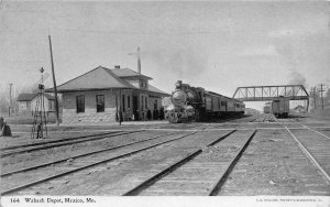 J44/ Mexico Missouri Postcard c1910 Wabash Railroad Depot 290
