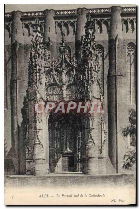 Old Postcard Albi South Portal of the Cathedral