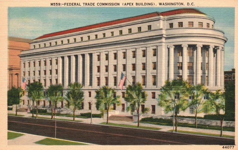 Vintage Postcard Federal Trade Commission Apex Building Washington DC B. S. R.