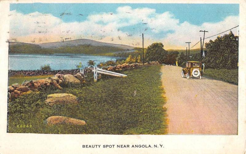 Angola New York Scenic Roadway Greeting Antique Postcard K91680 