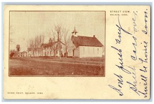 1906 Snap Shot Industrial Parade Crowd Horse Drawn Walker Iowa Antique Postcard