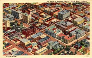 Indiana South Bend Aerial View Business District Curteich
