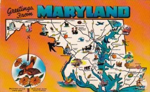 Greetings From Maryland With Map