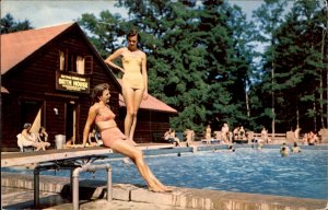 Watoga State Park WV Virginia Bathing Beauties Pool c1950-60s Vintage Postcard