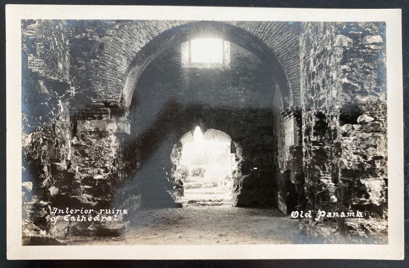 Mint Panama Real Picture Postcard Interior ruins of Cathedral old Panama 