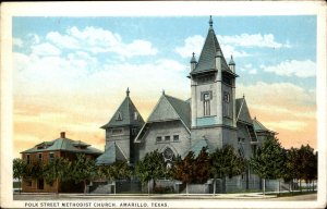 Amarillo Texas Polk Street Methodist Church c1900-20s Vintage Postcard