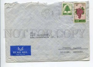 421288 Lebanon to GERMANY US Zone 1955 year  air mail COVER w/ grape stamp