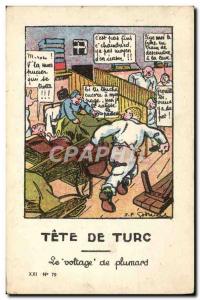 Old Postcard Army Turkish Tete The voltage of the sack