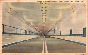 Vintage Postcard 1942 Interior Bankhead Tunnel under Mobile River Mobile Alabama