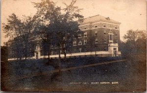 Real Photo Postcard Crossley Hall Northfield Mount Hermon in Gill, Massachusetts